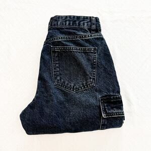 Zara Dark Blue Wash Carpenter Cargo Zip Fly Denim Jeans Indigo Wash Size 04